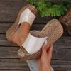 Sexy Peep Toe White Slippers Women 2025 Summer Chunky Platform Wedges Sandals Women Super High Heel Anti Slip Sandalias Mujer