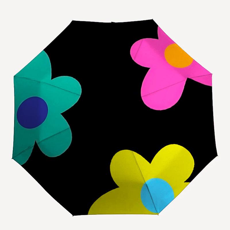 

1pc Flower Pattern Automatic Open/Close Umbrella, Umbrella with cartoon Design, Portable Compact Umbrella for Men & Women, Good Holiday Gift