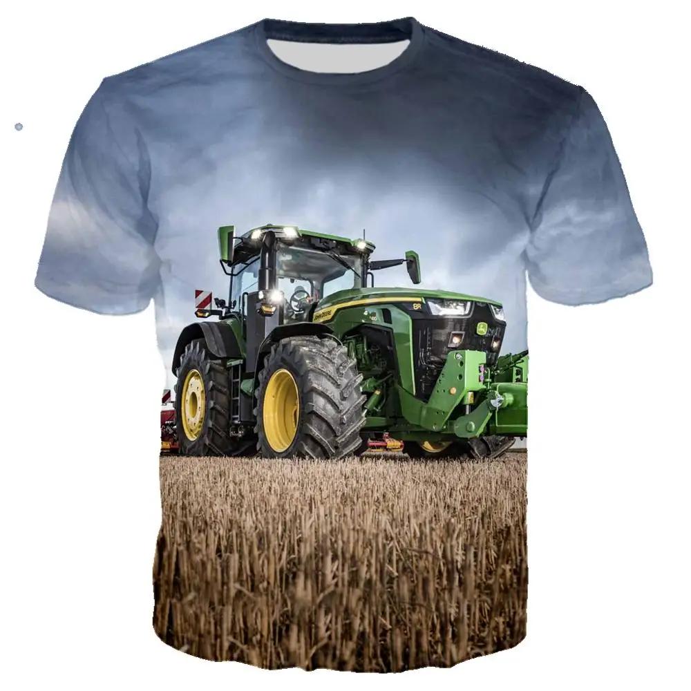 Kawaii Kids T Shirt 3D Print Car Tractor Summer Fashion Cartoon Casual Boy Girl Unisex Children's Clothing