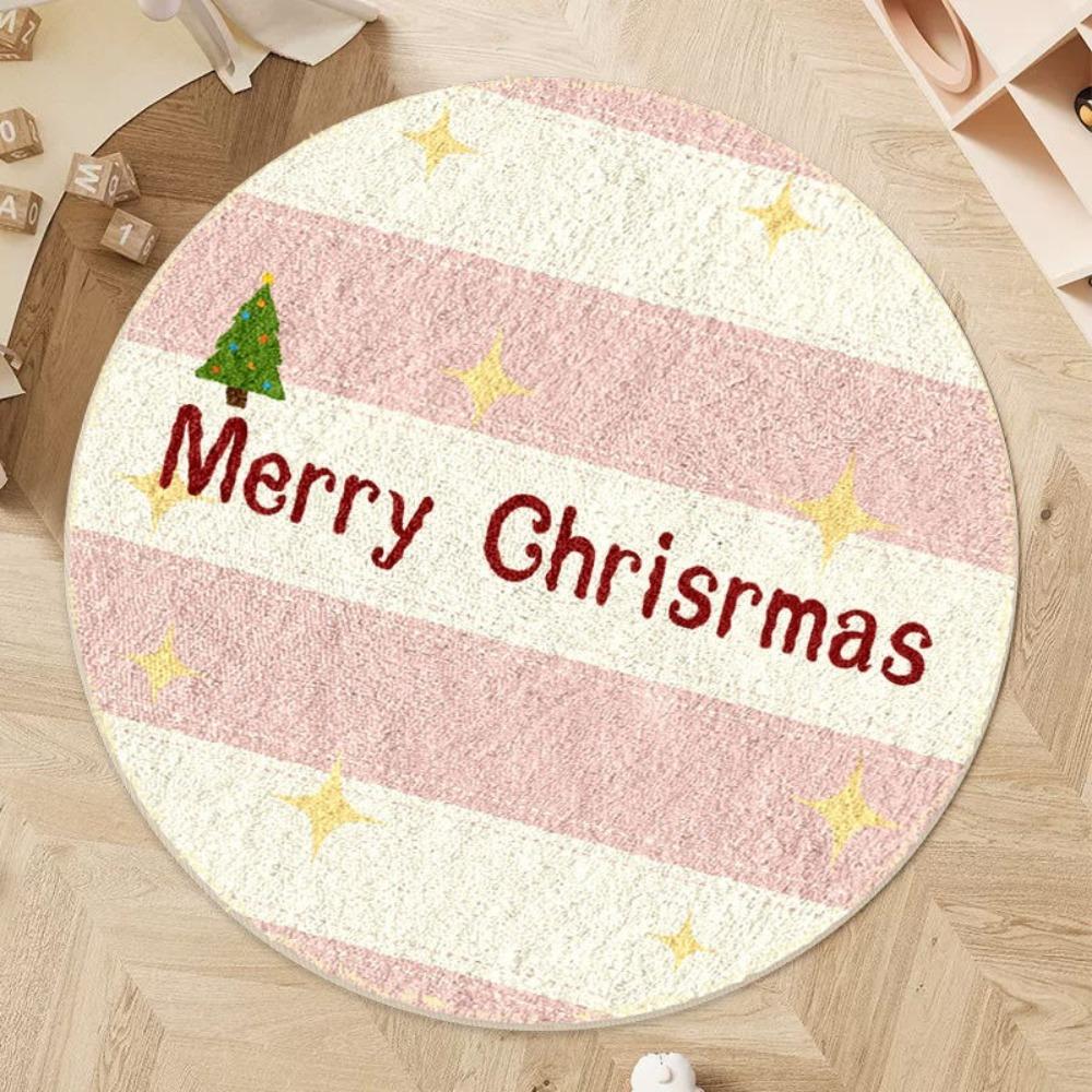 New 40~60cm Christmas Floor Mat 2025 Merry Christmas Home Decorative Entrance Doormat Anti Slip Bath Rug Bedroom