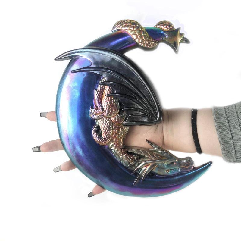 Mucegai Rășină Epoxidică Dragon Zburător Lună DIY Pandantiv Decorativ de Perete Pandantiv Dragon Zburător Semi-tridimensional Lună Mucegai Silicon