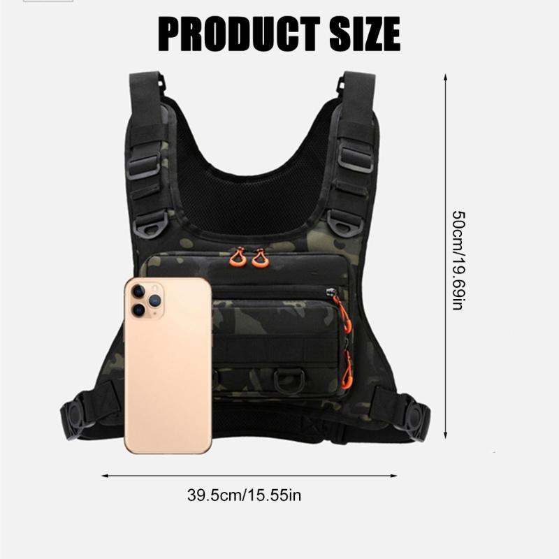 Fishing Chest Bag Splashproof Outdoor Travel Sports Vest Bags Multiple Compartment Chest Pack for Men And Women