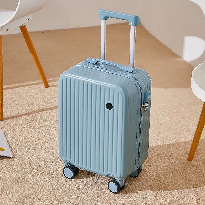 18" Unisex Carry-On Suitcase with Silent Wheels, Durable Korean Style, Thick Design, Combo Lock