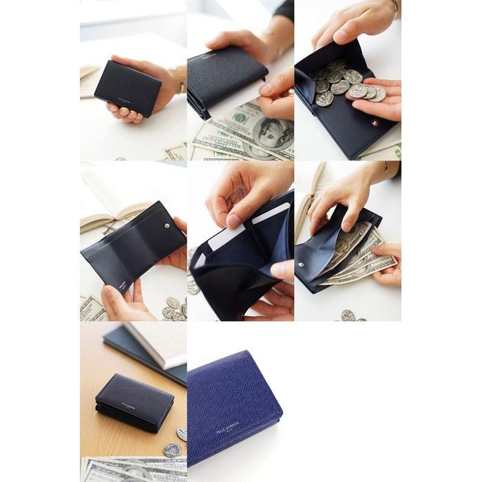 [Pelle Morbida] Tri-fold Wallet Genuine Leather Barca Embossed Leather PMO-BA319 Men's Navy PM-BA319-NV
