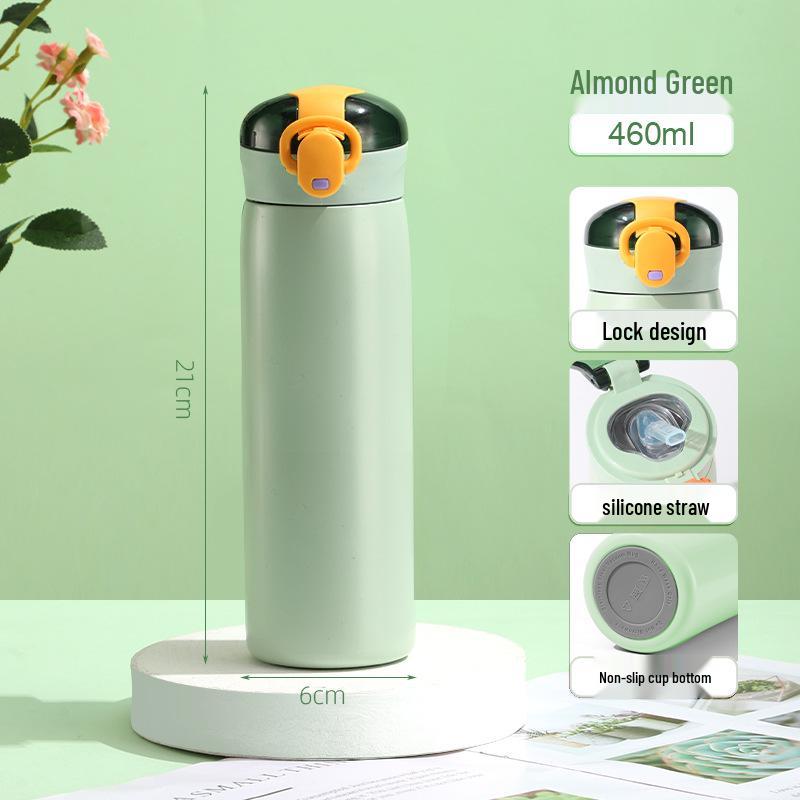 Kids' Thermos Straw Cup: Portable, Insulated, Bounce-Top for On-the-Go. Ideal for Students and Active Lifestyles.