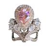 Married Princess Pink Premium Plated 18K Rose Real Gold Full Diamond Ring Two-Color Treasure Crown Ring Jewelry Women