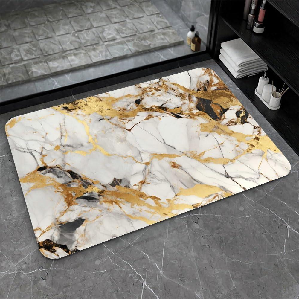 Modern Luxury Marble Patterns Art Door Mat Home Deocr Non-Slip Rectangular Rug Indoor Outdoor Carpet for Bedroom Entryway Living