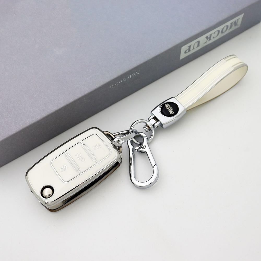 Für VW Golf Polo Bora Beetle Tiguan für SKODA Fabia Superb für SEAT Leon Toledo Altea Ibiza TPU-Fernschlüsselgehäuseabdeckung