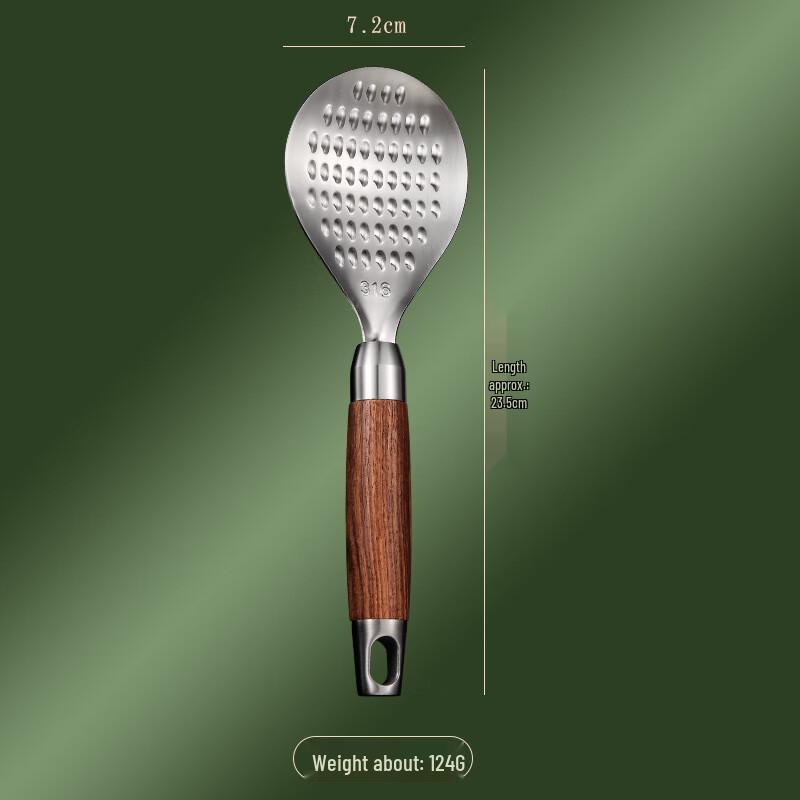 

ZISIZ 316 Stainless Steel Rice Spoon with Wooden Handle