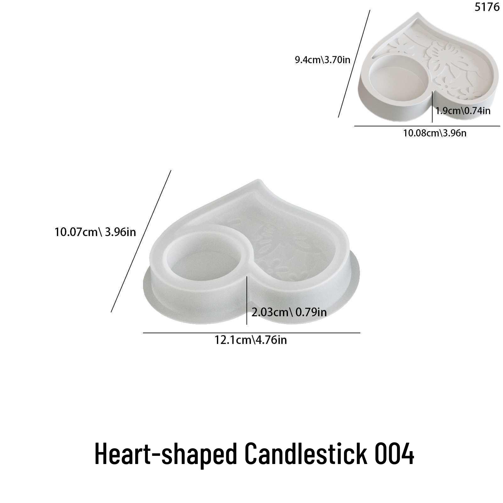 Butterfly Heart Flower Candle Holder Silicone Mold