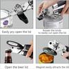 Manual Can Opener Stainless Steel Smooth Edge Hand Held Can Opener Heavy Duty Multifunctional Bottle Opener Easy Turn Knob