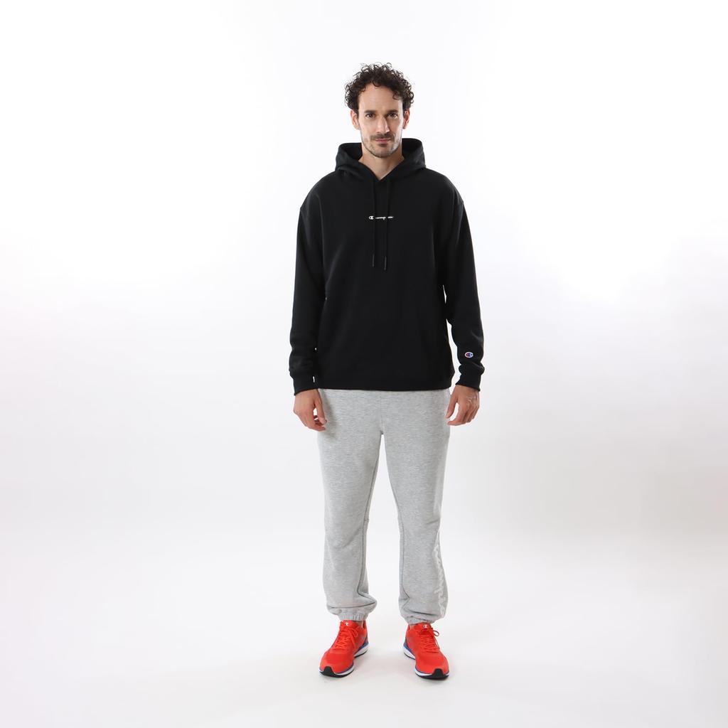 Champion Long Sleeve Stretch Terry Hooded Sweatshirt with Script Logo and Men's Quick-Drying Techweave® Terry, Black, C3-ZS101
