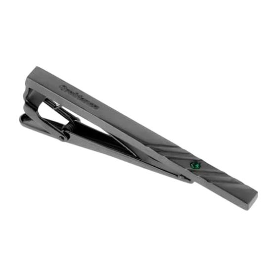[Gift wrapped] Orobianco tie pin birthstone May-Emerald Gunmetal ORT587 B-05 Orobianco