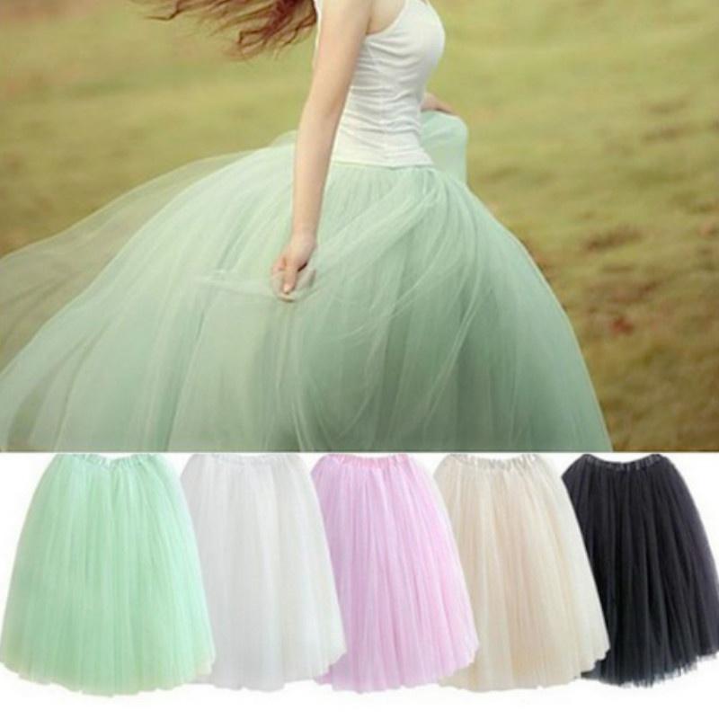 3 Layers Tulle Tutu Princess Ballet Wedding Skirts Party Prom Bouffant Dress UK