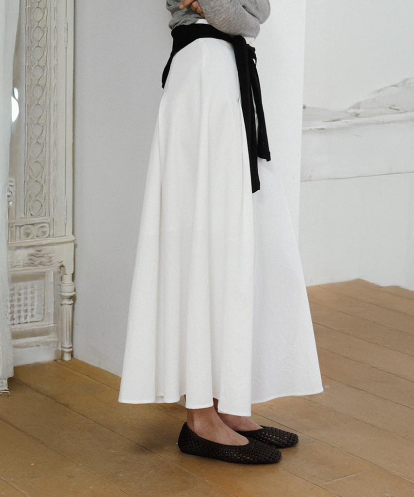 Kwinseulaebis Cotton Maxi Tuck Flared Skirt_2Colors