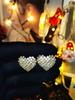 Fashion Love And Versatile Earrings Earrings And Ear Accessories Ladies' Earrings With Feminine Temperament Rhinestone Heart Simple