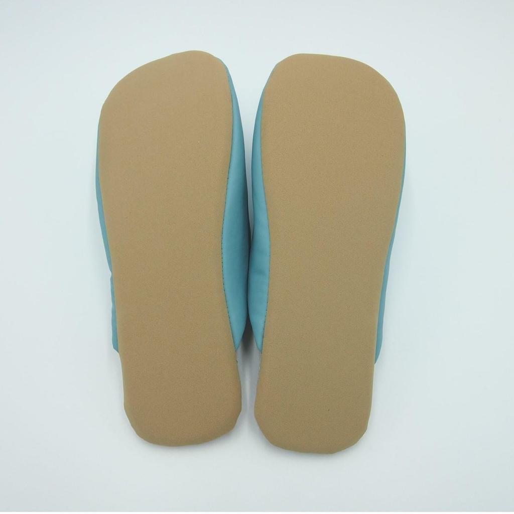 Belle Maison Washable Synthetic Leather Slippers with Insole Indoor Size L Design, Slippers, Blue,