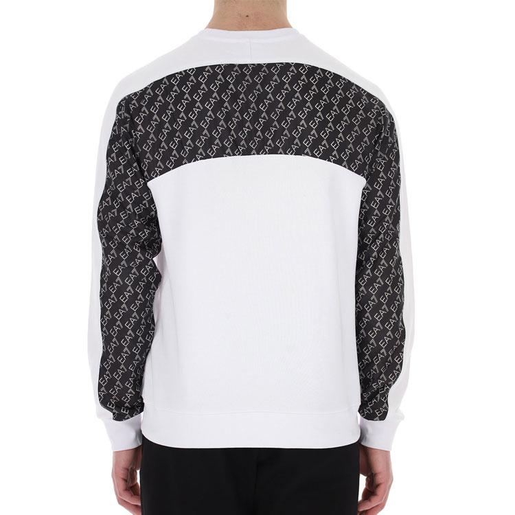 Emporio Armani EA7 SS22 Logo Print Rundhals Pullover Langarm Sweatshirt Herren sweatshirt Weiß 3LPM54-PJEQZ-1100