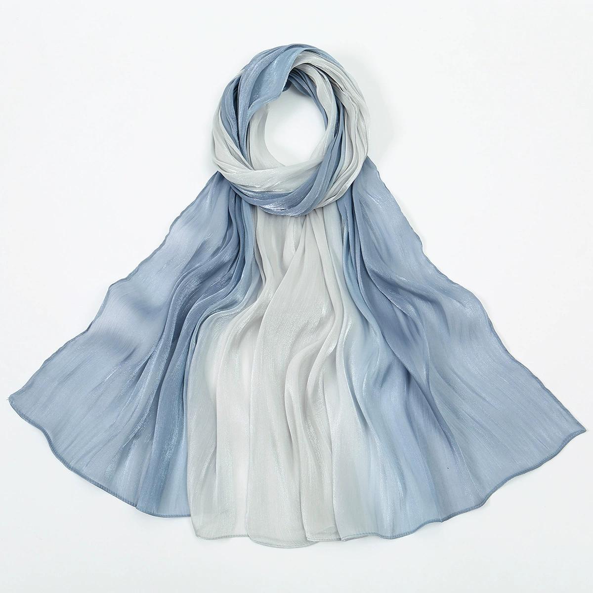 

Gradient Wrinkled Satin Silk Hijab Scarf Solid Shawl Women Muslim Hijab Premium Yarn Scarf Islam Turban Ramadan 70X180CM
