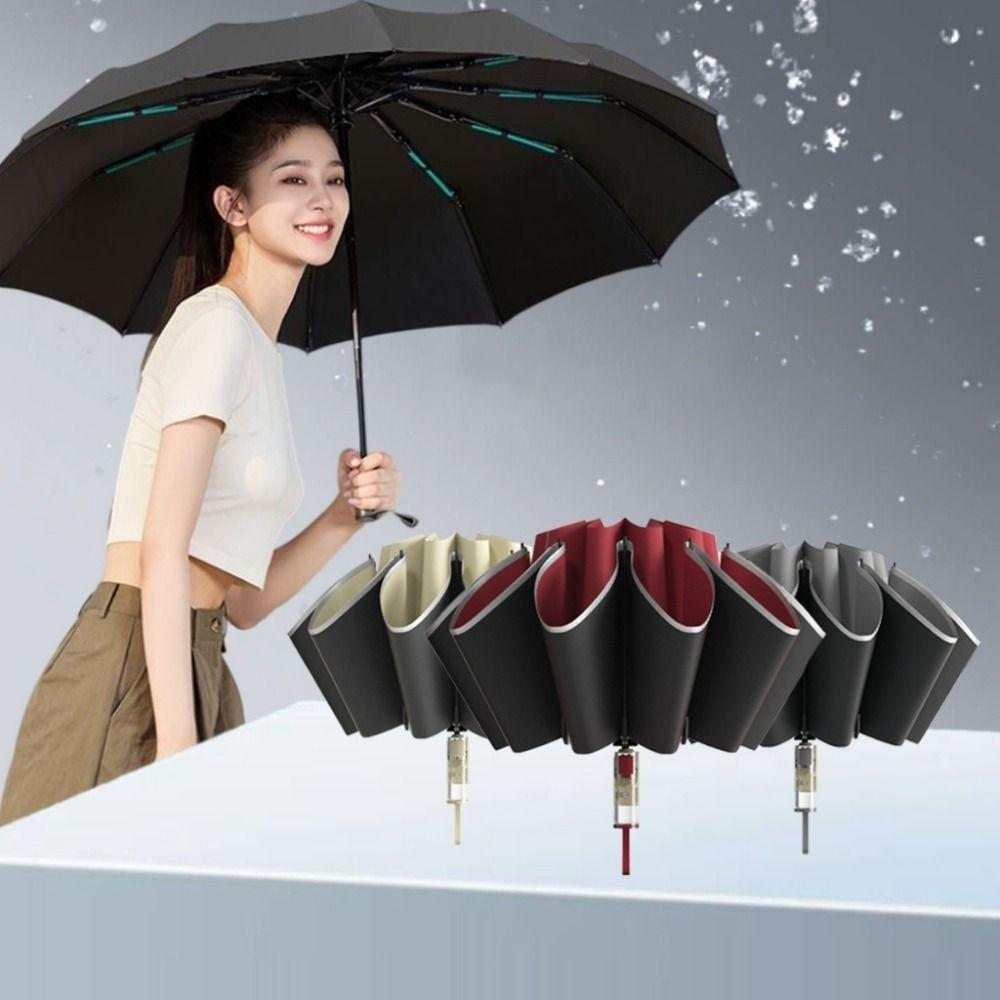 Reflective Stripe UV Umbrellas Outdoor Sunshade Rain Umbrella Automatic Umbrella  Men Women