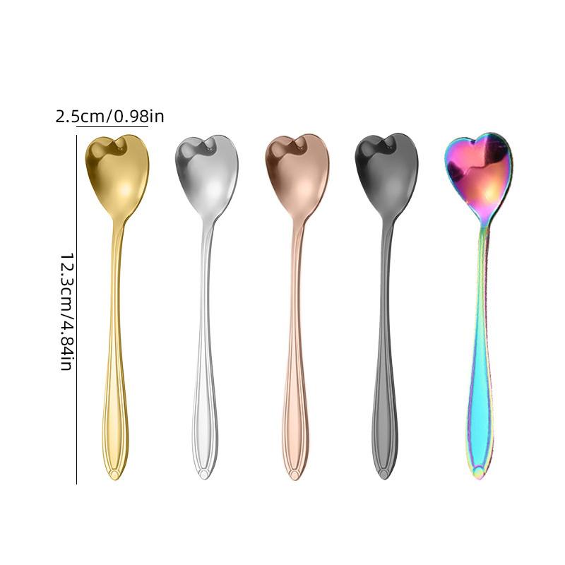 Stainless Steel Spoon And Cutlery Set, Coffee Spoon, Stirring Spoon, Cherry Blossom, Chrysanthemum, Rose, Heart-shaped Spoon