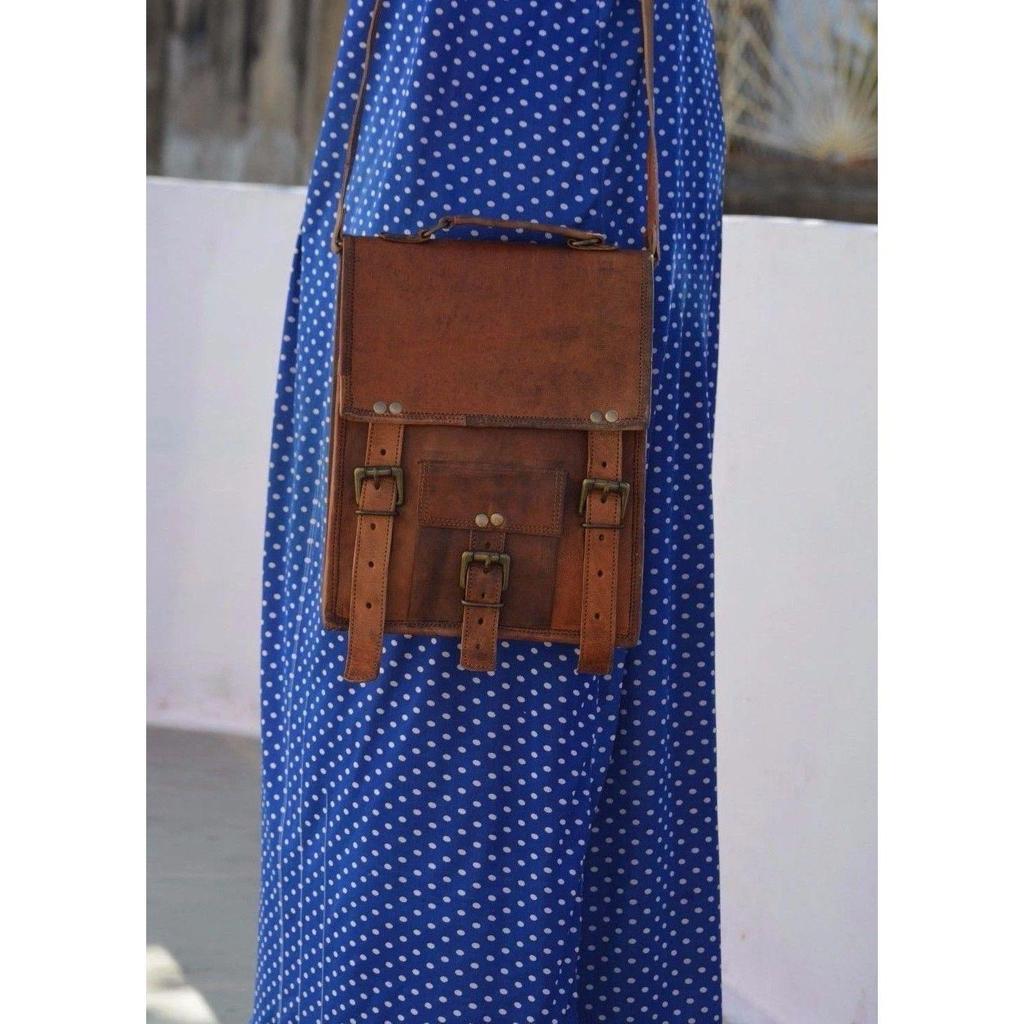 Men's women's Leather Laptop satchel Vintage Leather messenger Shoulder Bag