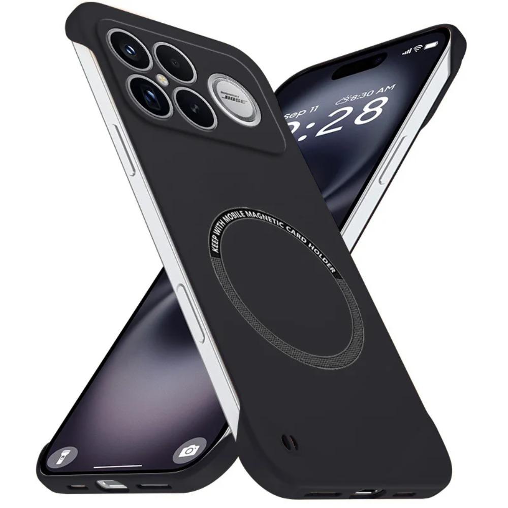 

Luxury Magnetic Slim Frameless Phone Case For Xiaomi Poco F8 F7 Pro Ultra Anti-Drop Wireless Charging Skin Feel PC Protect Cover Poco F8 ultra чёрный