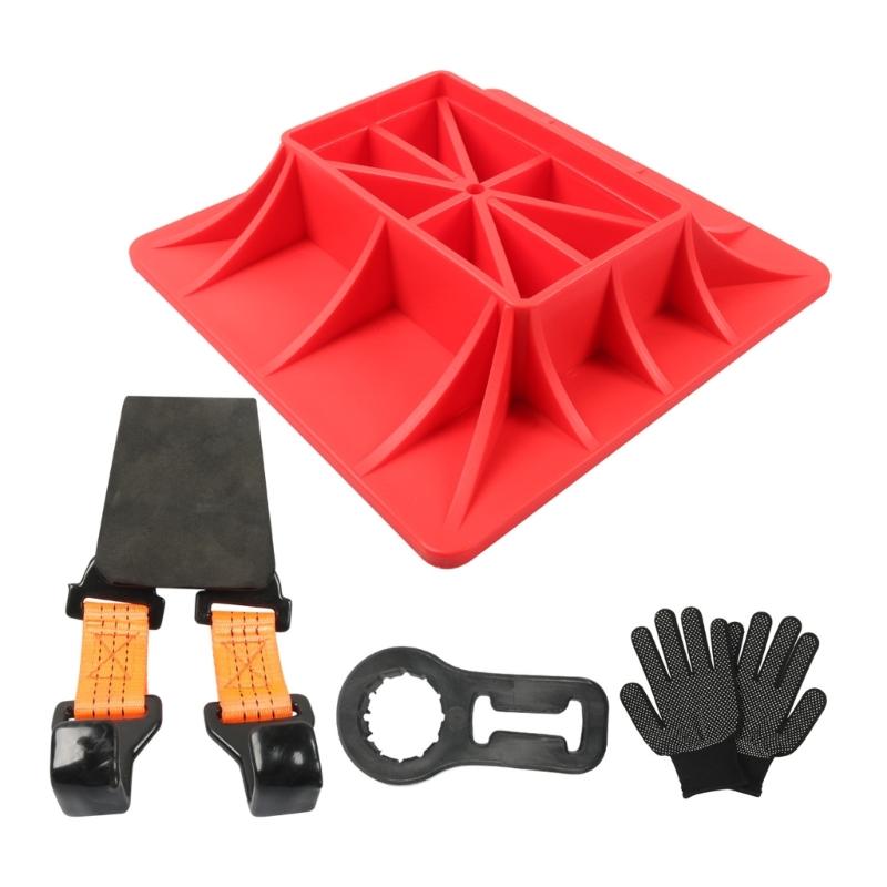 Conjunto de Base de Suporte de Macaco de Plástico Espesso Com Design de Reforço Para Levantamento Estável Resgates Off Road