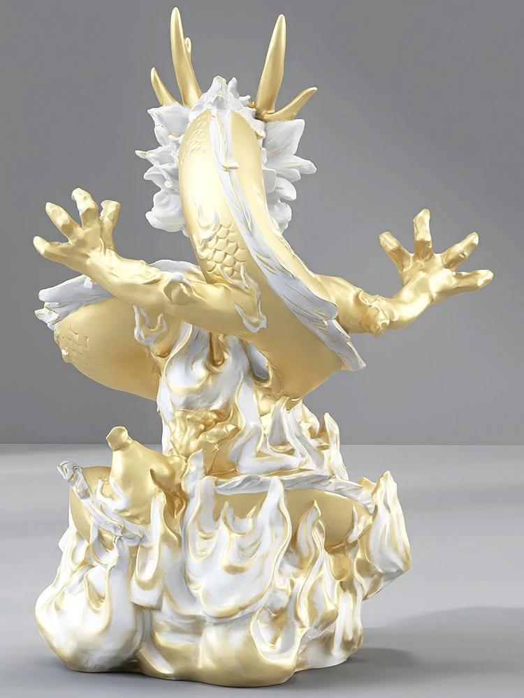 Home Decor Light Luxury Fiberglass Zodiac Dragon Ornament Living Room Decoration Office High-end Handicrafts