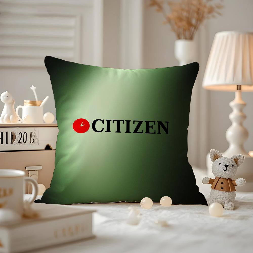 Citizen Cushion Cover Anti-dustmite Pillowcase Invisible Zipper Silky Short Plush Sofa Cushion Cover