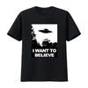 I WANT TO BELIEVE T Shirt X Files UFO Sci Fi Aliens Agent Fox Mulder Poster Vintage Washed Des