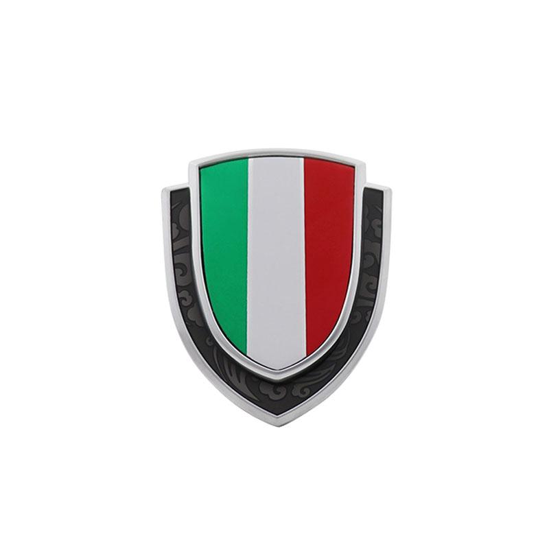 Shield Styling Italy Italian National Flag Fender Side Trunk Nameplate Decal Emblem Badge Sticker