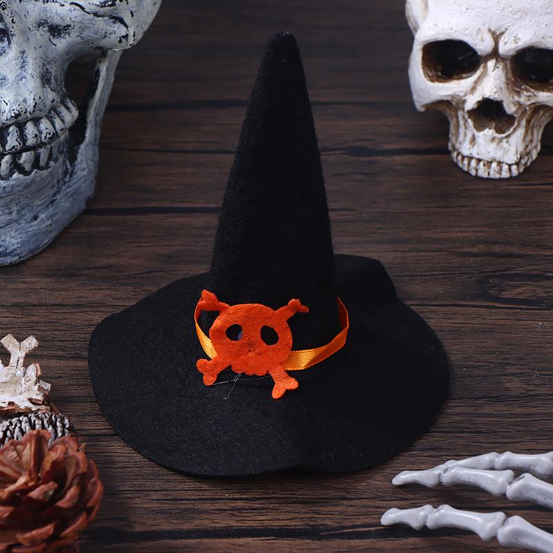 3Pcs Miniature Dollhouse Mini Color Felt Witch Hats For Halloween House Decoration Dolls Accessories Kids Play Toys Witch Hats