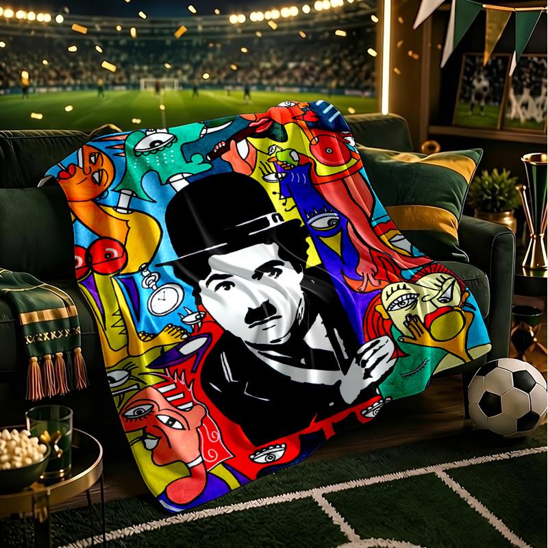 Silent Laughter Charlie Blanket Lightweight Flannel Bedding Blanket Perfect for Travel, Camping, Living Rooms, Offices, Sofas, Fan Christmas gift