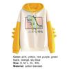Dinosaur Pattern Long Sleeve Sweatshirt Cotton Blend Teens Girls Winter Hooded for Home