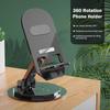 Universal Aluminum Alloy Phone Stand 360° Rotating Foldable Tablet Holder Desk Phone Portable Bracket For Iphone Ipad Xiaomi