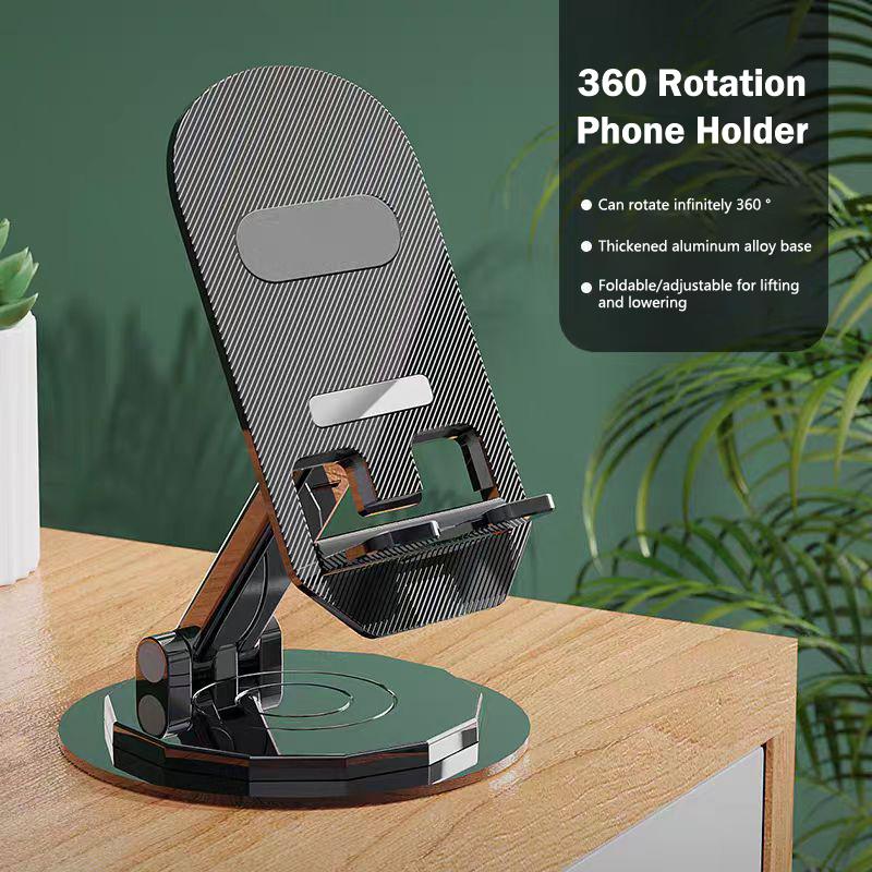 Universal Aluminum Alloy Phone Stand 360° Rotating Foldable Tablet Holder Desk Phone Portable Bracket For Iphone Ipad Xiaomi