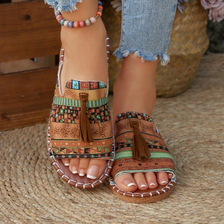 Large Size Flat Slippers Women's Summer New Fringed Beach Women's Shoe Size