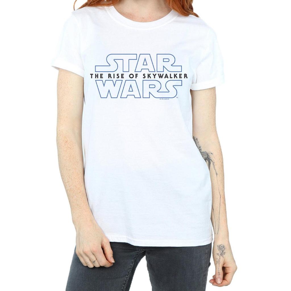 Star Wars The Rise Of Skywalker Womens/Ladies  Logo Cotton Boyfriend T-Shirt