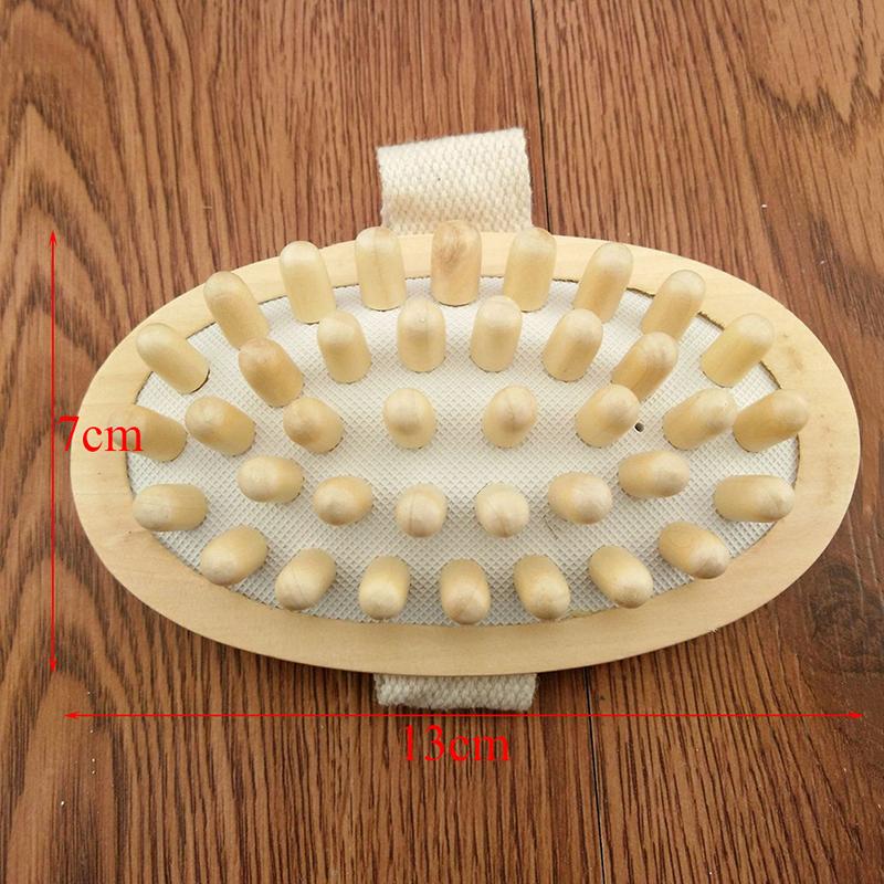 Hand-Held Natural Wood Massager Body Brush Cellulite Reduction Slimming Massager