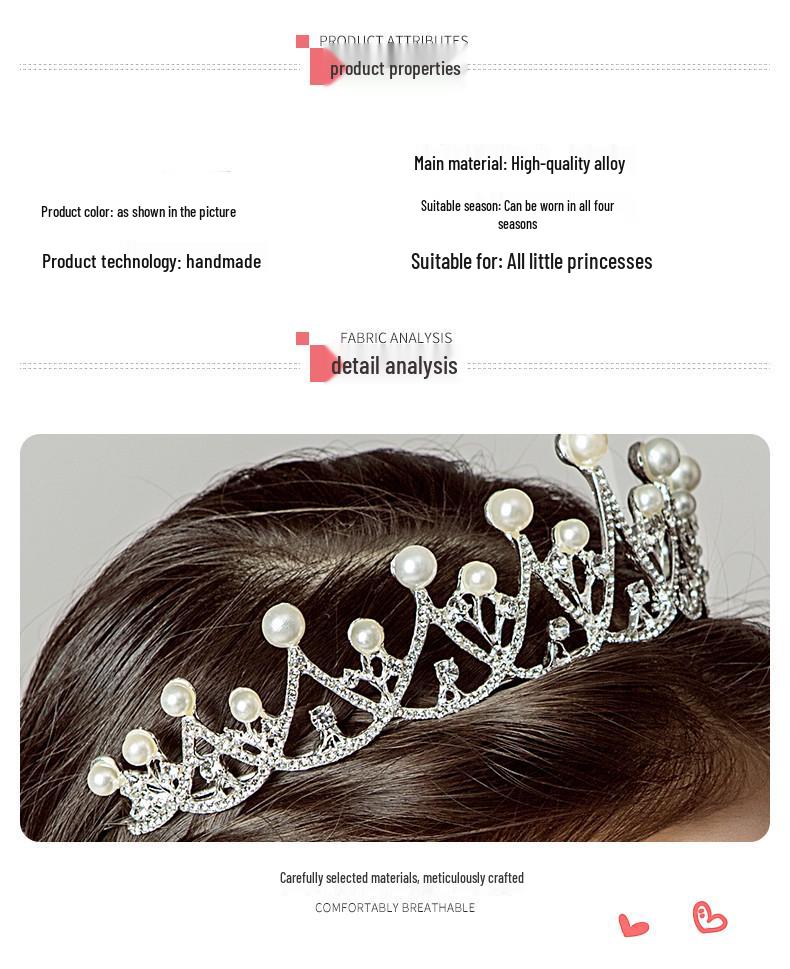Princess Crown Headpiece for Girls - Birthday & Performance Hair Accessory