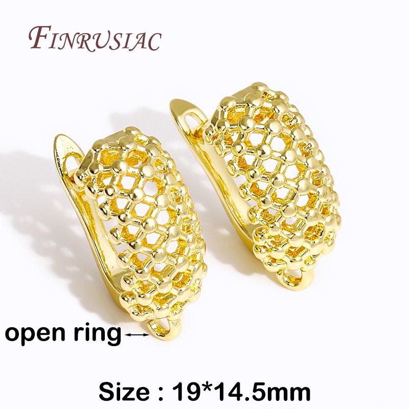 

Крючки для сережек Швензы Аксессуары Позолота Настоящим Золотом 18K Базовые Швензы Застежки Для DIY Модных Женских Серьг Изготовление Фурнитура 1 pair