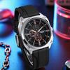 Herren-Sportuhr Lederarmband Uhr Quarz-Armbanduhr