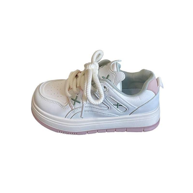 Thick-soled Big-head Shoes Children's Spring and Autumn New Ins Trendy Thick-soled Versatile Casual Little White Shoes