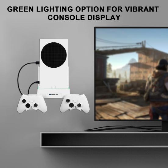 

Настенный охлаждающий вентилятор Ослепительная подсветка RGB с 7 режимами контроллера Подвеска для наушников с USB-портами Кронштейн радиатора для Xbox Series X