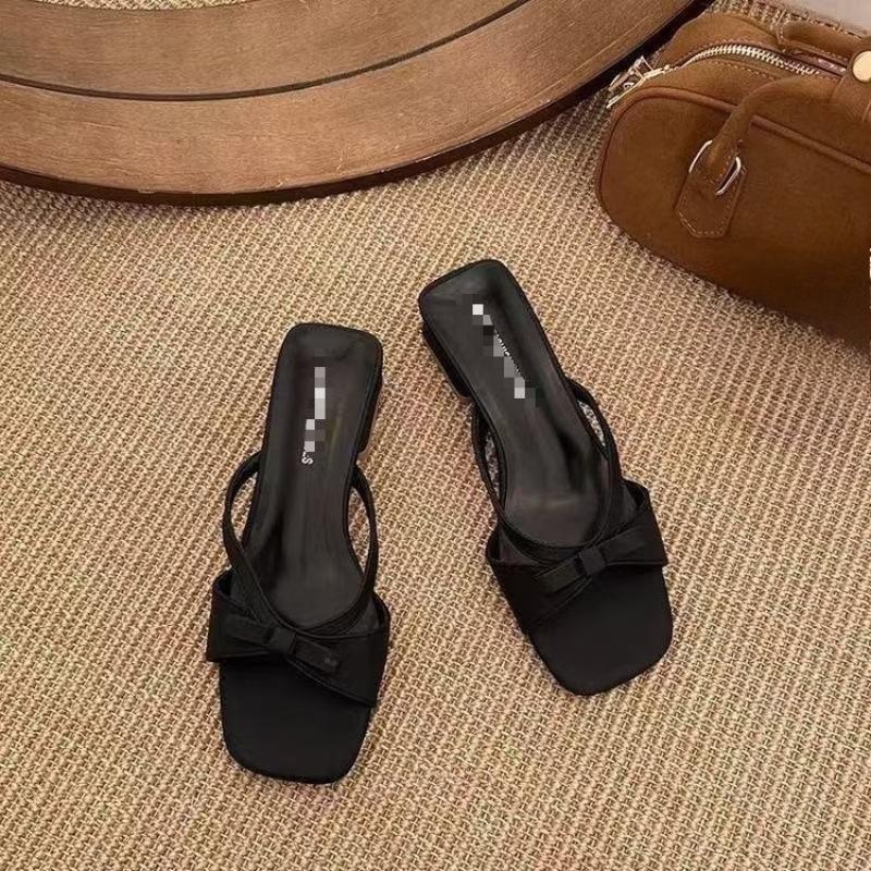 Tacchi Retrò, Scarpe da Donna con Tacco Basso, Nuovi Sandali con Tacco Spesso e Punta Quadrata