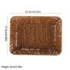 Plastic Rattan Food Plate Rectangle Fruit Tray New Bread Basket  Breakfast Cake Snack