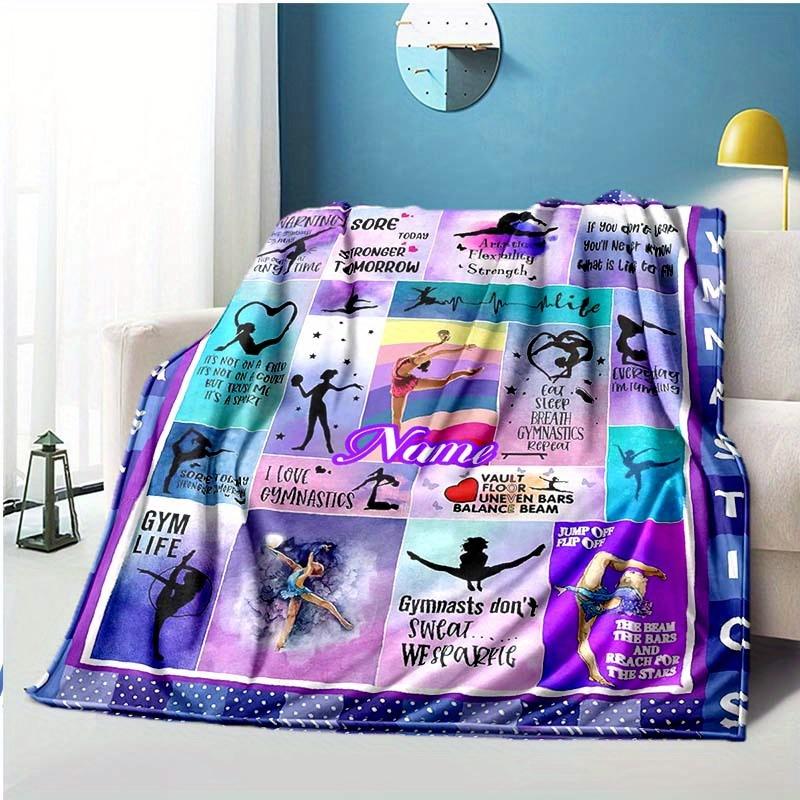 Gymnastics Style Customize Your Name Blanket Used For Chair Office Sofa Bed Camping Soft And Warm Giving Friends And Relatives Birthday Graduation