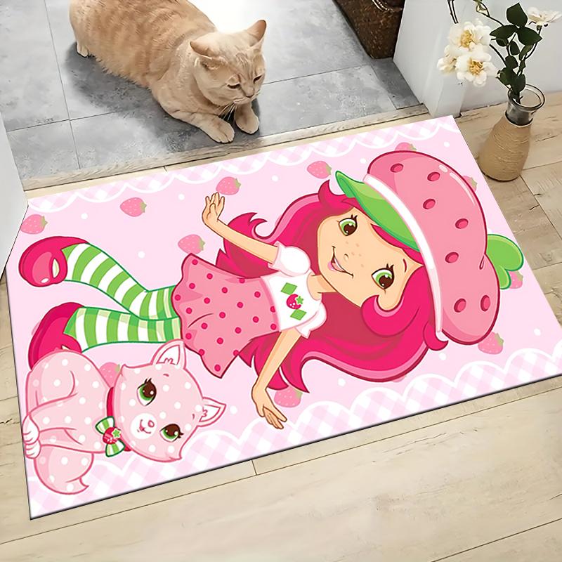 1Pc Strawberry Shortcake Fantasy Carpet Rug Customizable Soft Washable Antislip Home Living Room Sofa Mats Personalized Rug 0917256