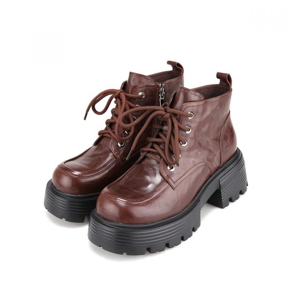 Barbara Leather Derby Ankle Boots Bbh862br 250mm 18284₽